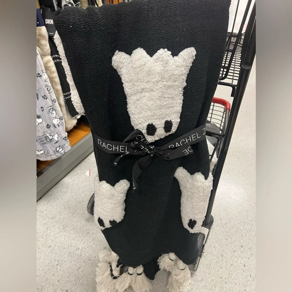 Rachel Zoe Ghost Decorative Throw Blanket w/ Tassels